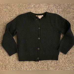 NWT Authentic BONPOINT Green Cashmere Cardigan - Size 3 Years